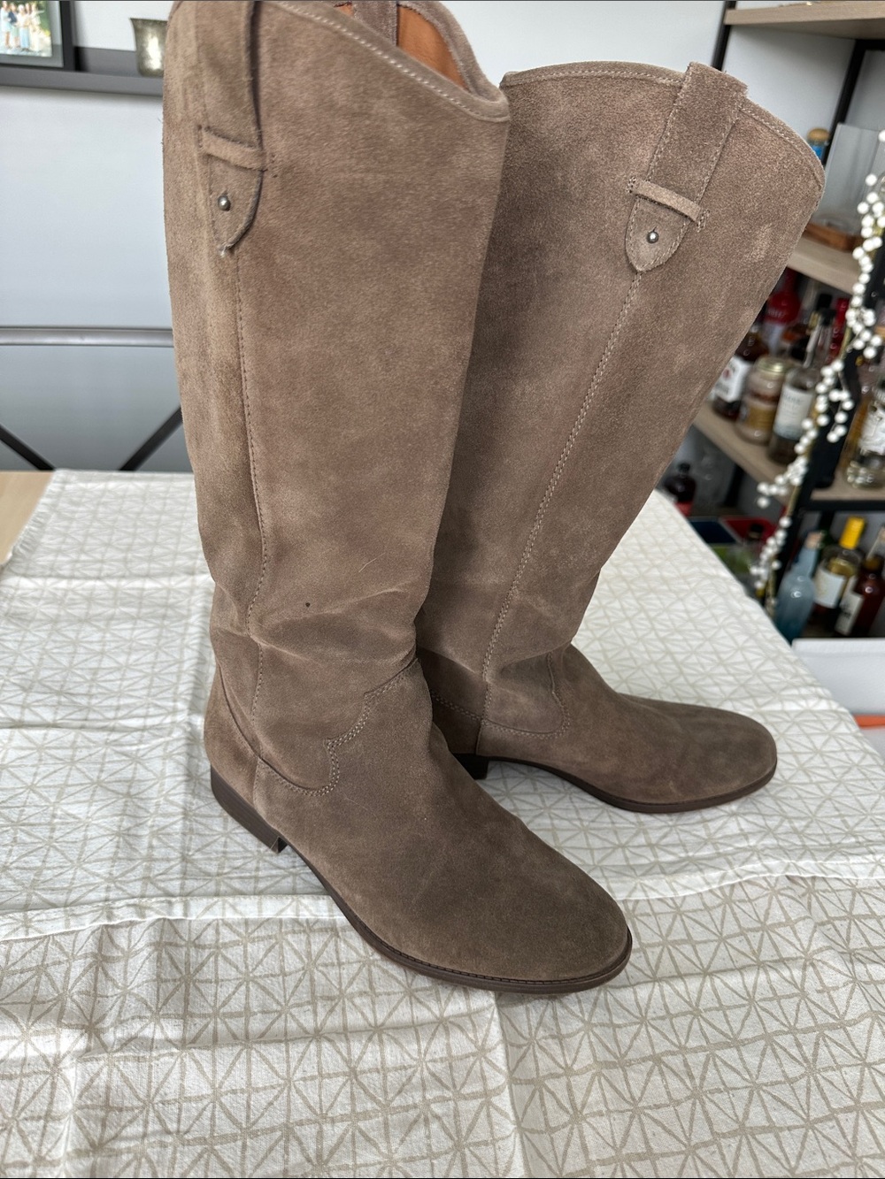 FRYE AND CO. Taupe Suede Knee-High Boots